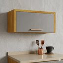Ver imagem 1 de Armário Aéreo Nicho para Geladeira Dafne 1 Porta MDF 82cm Cinamomo Cinza Acetinado Mobilihouse