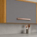 Ver imagem 5 de Armário Aéreo Nicho para Geladeira Dafne 1 Porta MDF 82cm Cinamomo Cinza Acetinado Mobilihouse