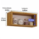 Ver imagem 2 de Armário Aéreo Nicho para Geladeira Dafne 1 Porta MDF 82cm Cinamomo Cinza Acetinado Mobilihouse
