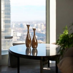 Dupla Vaso de Mesa Decorativo para Sala Marrom Petra Vanguard - 7