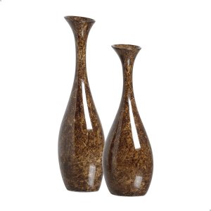 Dupla Vaso de Mesa Decorativo para Sala Marrom Petra Vanguard