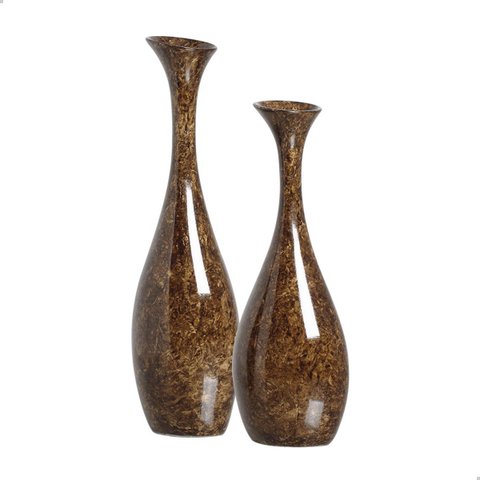 Dupla Vaso de Mesa Decorativo para Sala Marrom Petra Vanguard