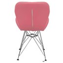 Ver imagem 4 de Cadeira Charles Eames Slim Eiffel Base Metal Cromado - Rosa