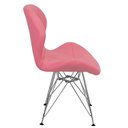Ver imagem 3 de Cadeira Charles Eames Slim Eiffel Base Metal Cromado - Rosa