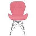 Ver imagem 2 de Cadeira Charles Eames Slim Eiffel Base Metal Cromado - Rosa