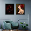 Ver imagem 2 de Kit 2 Quadros Pomba Gira Maria Padilha 33x24cm - com Vidro:madeira Preta