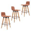 Ver imagem 4 de Kit 3 Meia Banquetas Línea Madeira C/ Apoio P/ Pés Terracota
