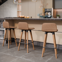 Ver imagem 2 de Kit 3 Meia Banquetas Línea Madeira C/ Apoio P/ Pés Terracota