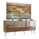 Ver imagem 1 de Rack Tv até 50 Polegadas 4 Portas Retrô com Espelhos Multimóveis Mp1082 Rustic/branco