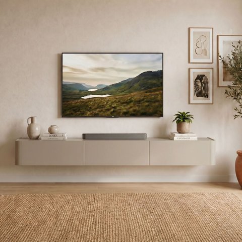 Rack Suspenso em MDF para TV Ate 75 Polegadas Oslo Off White