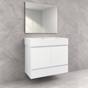 Ver imagem 7 de Gabinete para Banheiro Branco 60cm em MDF com Cuba de Ardósia e Espelheira 3 Peças:Branco