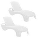 Ver imagem 1 de Kit 2 Espreguiçadeiras Dubai Premium Fibra Reclinável Praia Piscina Branco