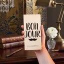 Ver imagem 2 de Quadrinho Decorativo Cerâmica Branco Bonjour Bigode Francês 15cm Columbus Gold