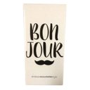 Ver imagem 1 de Quadrinho Decorativo Cerâmica Branco Bonjour Bigode Francês 15cm Columbus Gold