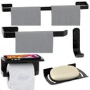 Ver imagem 2 de Kit Acessórios Para Banheiro Preto Fosco 5 Peças Zmt