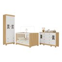Ver imagem 2 de Quarto de Bebê Completo com Berço Americano 3 em 1 Fofura Multimóveis Mp4657 Madeirado/branco