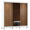 Ver imagem 2 de Guarda-Roupa Casal Madesa Mônaco 3 Portas de Correr com Espelho com Pés Branco/Rustic Cor:Branco/Rus