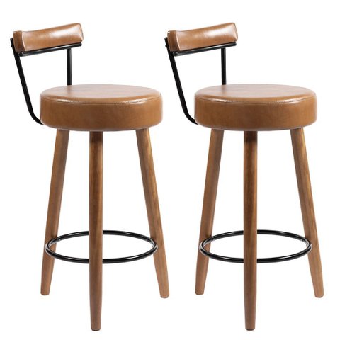 Kit 02 Banquetas Alta para Cozinha Área Gourmet Nápoles Couríssimo Amarula - Desk Design
