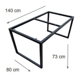 Base de Ferro Para Mesas de Jantar, Escritório ou Estudos -  Modelo Industrial Pés Unidos - 5