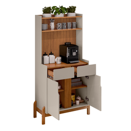 Aparador Buffet Balcão Cozinha Cantinho do Café para Sala de Estar e Jantar com 2 Portas e 2 Gavetas - 7