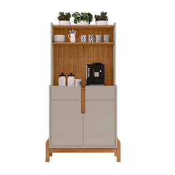 Aparador Buffet Balcão Cozinha Cantinho do Café para Sala de Estar e Jantar com 2 Portas e 2 Gavetas - 4