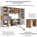 Ver imagem 6 de Cozinha Modulada Completa 8 Peças com Cristaleira 16 Portas 2 Gavetas 2 Gavetões 1 Bancada Isabelle Bege/Freijó/Arenas