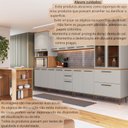 Ver mais imagens de Cozinha Modulada Completa 8 Peças com Cristaleira 16 Portas 2 Gavetas 2 Gavetões 1 Bancada Isabelle Bege/Freijó/Arenas