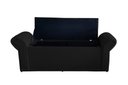 Ver imagem 3 de Kit de Quarto Cabeceira de Cama Box e Calçadeira Baú Dubai King 195 Cm Suede Preto Eli Móveis e Deco