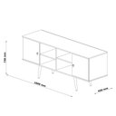 Ver imagem 6 de Rack para Sala e Tv de até 60" com 2 Portas e 4 Nichos Branco Acetinado com Cumarú - Estrela - Patri
