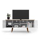 Ver imagem 2 de Rack para Sala e Tv de até 60" com 2 Portas e 4 Nichos Branco Acetinado com Cumarú - Estrela - Patri