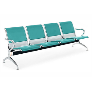 Cadeira Longarina com Est Cromada 4 Lugares Colors - Aqua