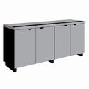 Ver imagem 2 de Armário Baixo para Escritório 158,5cm Duplo com 4 Portas Puxadores Metálicos Corporate Cinza/Sagrado/Preto