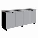 Ver imagem 2 de Armário Baixo para Escritório 158,5cm Duplo com 4 Portas Puxadores Metálicos Corporate Cinza/Sagrado