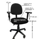 Ver imagem 4 de Cadeira Executiva Giratória com Braço Regulável e Tecido Jserrano Preto