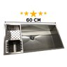 Cuba Inox Quadrada 600 X 400 Com Cesto Escorredor E Válvula Lançamento AJL Cuba Com Canal Equipado - 2