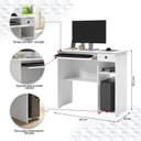 Ver imagem 3 de Mesa / Escrivaninha Para Computador e Estudo VIE Com Bandeja Retrátil 1 Gaveta Auxiliar Com Corrediç
