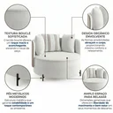 Ver imagem 4 de Poltrona Decorativa Redonda com Almofadas Íris 128cm em Bouclé Cinza