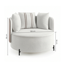 Ver imagem 3 de Poltrona Decorativa Redonda com Almofadas Íris 128cm em Bouclé Cinza