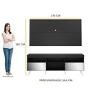 Ver imagem 4 de Rack Com Painel Tv 65" Retrô Com Espelho Flórida Multimóveis V3138 Preto/Branco Preto/Branco