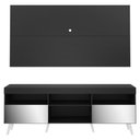 Ver imagem 3 de Rack Com Painel Tv 65" Retrô Com Espelho Flórida Multimóveis V3138 Preto/Branco Preto/Branco