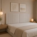 Ver imagem 1 de Painel Cabeceira Queen 160cm Liz Estofada Linho Moderna para Cama Box:Areia