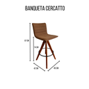 Ver imagem 4 de Banqueta Cercatto Giratória Revestida em Tecido Linho Marrom Personal Decor Banqueta Cercatto Grirat