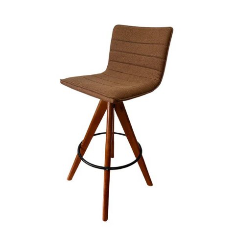 Banqueta Cercatto Giratória Revestida em Tecido Linho Marrom Personal Decor Banqueta Cercatto Grirat