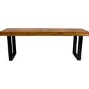 Ver imagem 2 de Banco Estilo Industrial Tampo Madeira Pés Metalon 100cm:marrom