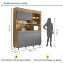Ver imagem 3 de Armário de Cozinha 4 Portas 2 Gavetas 160cm Torre Angular 100% Mdf Realeza