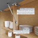 Ver imagem 5 de Armário de Cozinha 4 Portas 2 Gavetas 160cm Torre Angular 100% MDF Realeza Marrom/Carvalho/Titânio