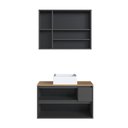 Ver imagem 6 de Conjunto Banheiro Gabinete Cuba e Espelheira 4 Portas 1 Gaveta 80cm Multimóveis Crart-CON005 Grafite