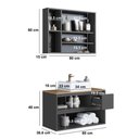 Ver imagem 4 de Conjunto Banheiro Gabinete Cuba e Espelheira 4 Portas 1 Gaveta 80cm Multimóveis Crart-CON005 Grafite