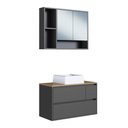 Ver imagem 2 de Conjunto Banheiro Gabinete Cuba e Espelheira 4 Portas 1 Gaveta 80cm Multimóveis Crart-CON005 Grafite