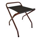 Ver imagem 1 de Suporte de Mala Alumínio Amadeirado com Encosto Preto Reforçado 100 Kg
